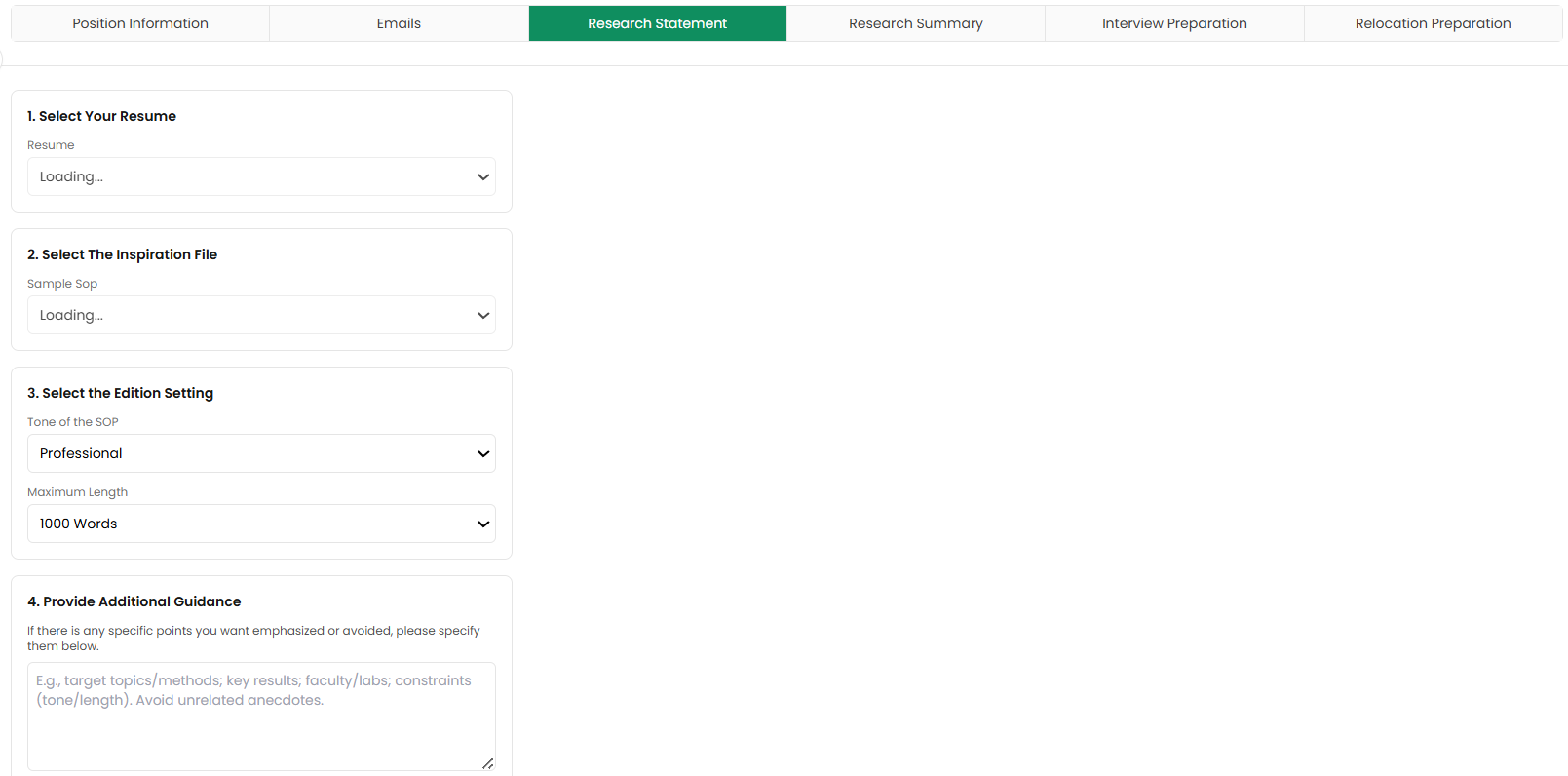 Create Your SOP and Research Statement