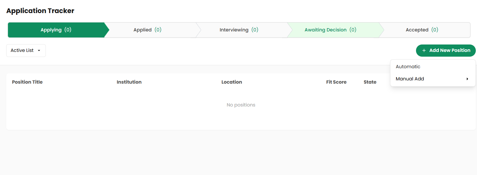 Finding and Managing Positions