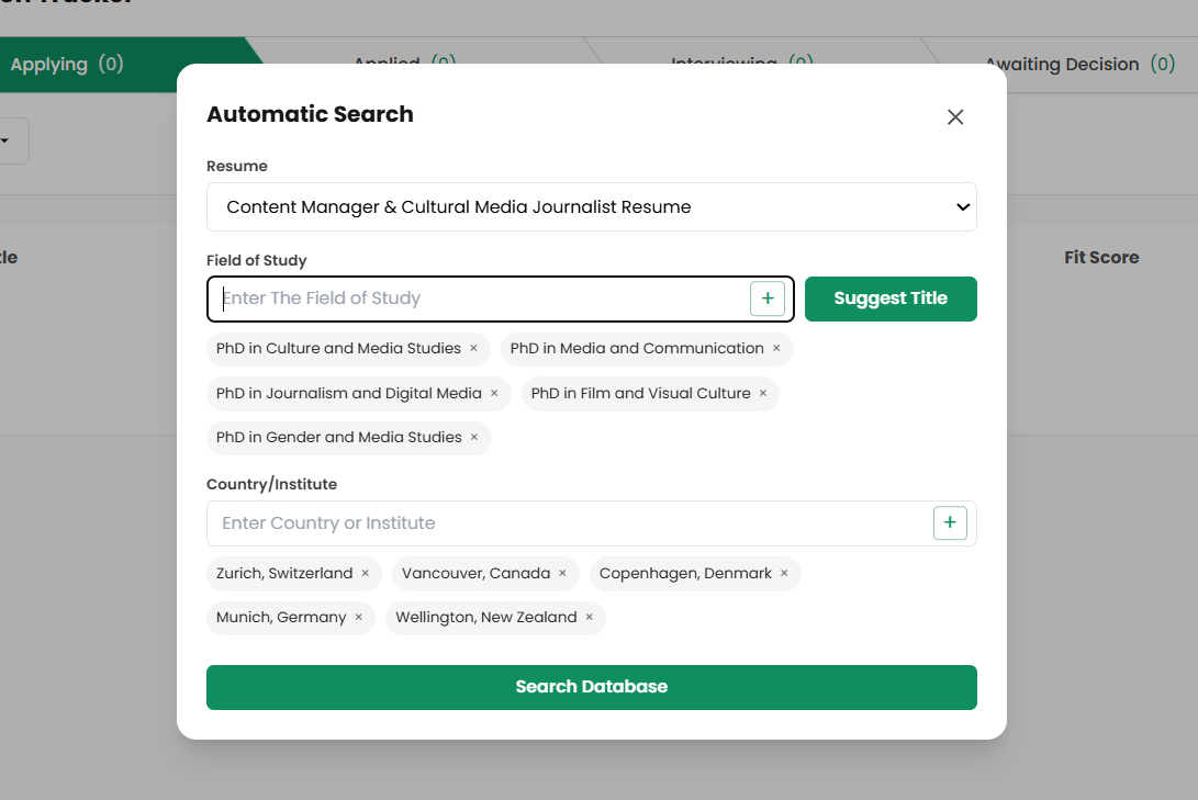 To use the automatic search feature 1