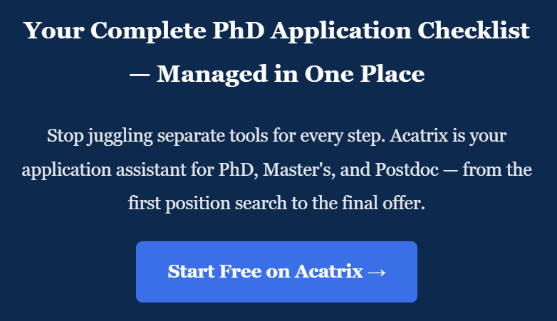 PhD Application Checklist